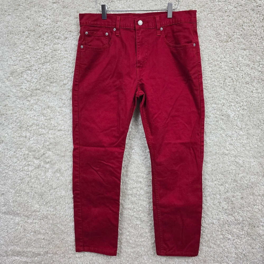 Levi's 502 Taper Jeans Men 33x30 (fits 33x28) Red Regular‎ Fit Stretch Casual